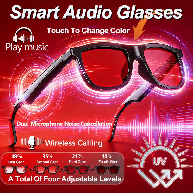 Audio Music Effect - 2026 Smart Audio Glasses Electrochromic Touch