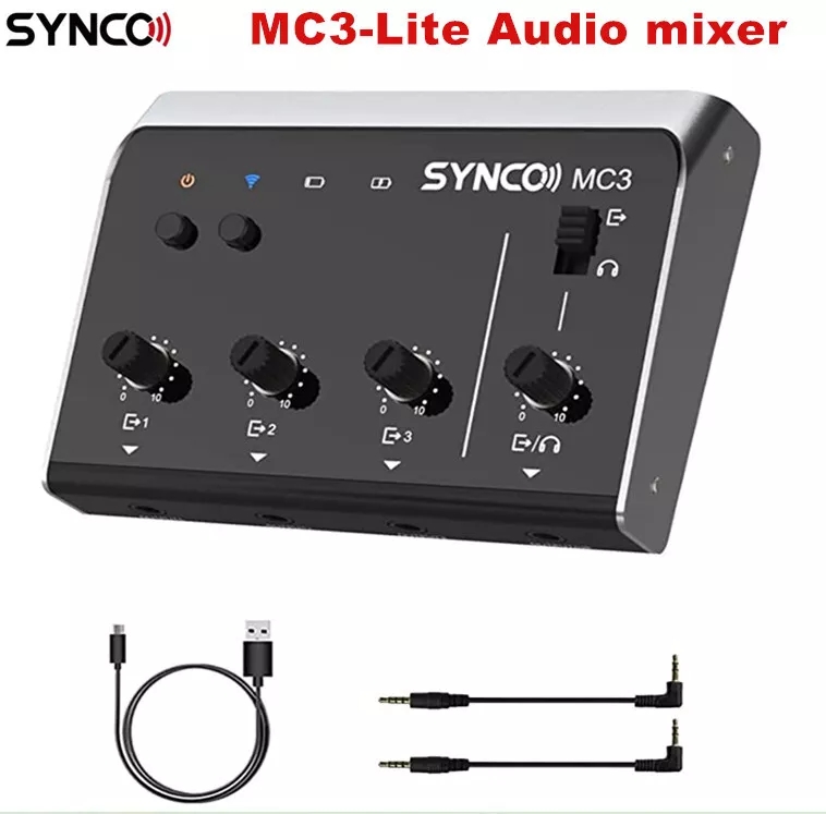 Audio Mixer 4 Channel - Synco MC3 Lite Audio Mixer 4