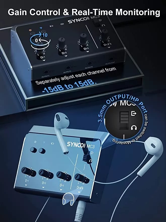 Synco MC3 Lite Audio Mixer 4 C - Audio Mixer 4 Channel avaliação e preço