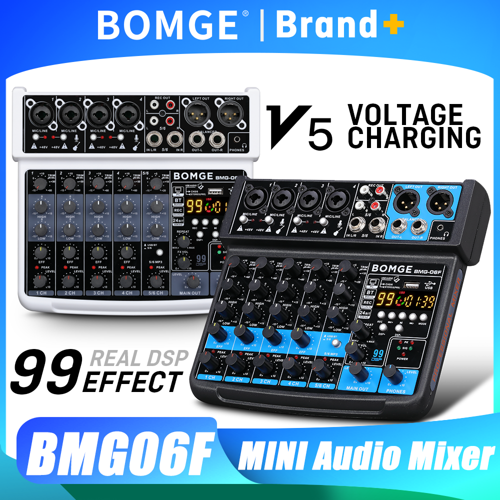 BOMGE Professional 6 Channel 9 - Audio Mixer 4 Channel avaliação e preço
