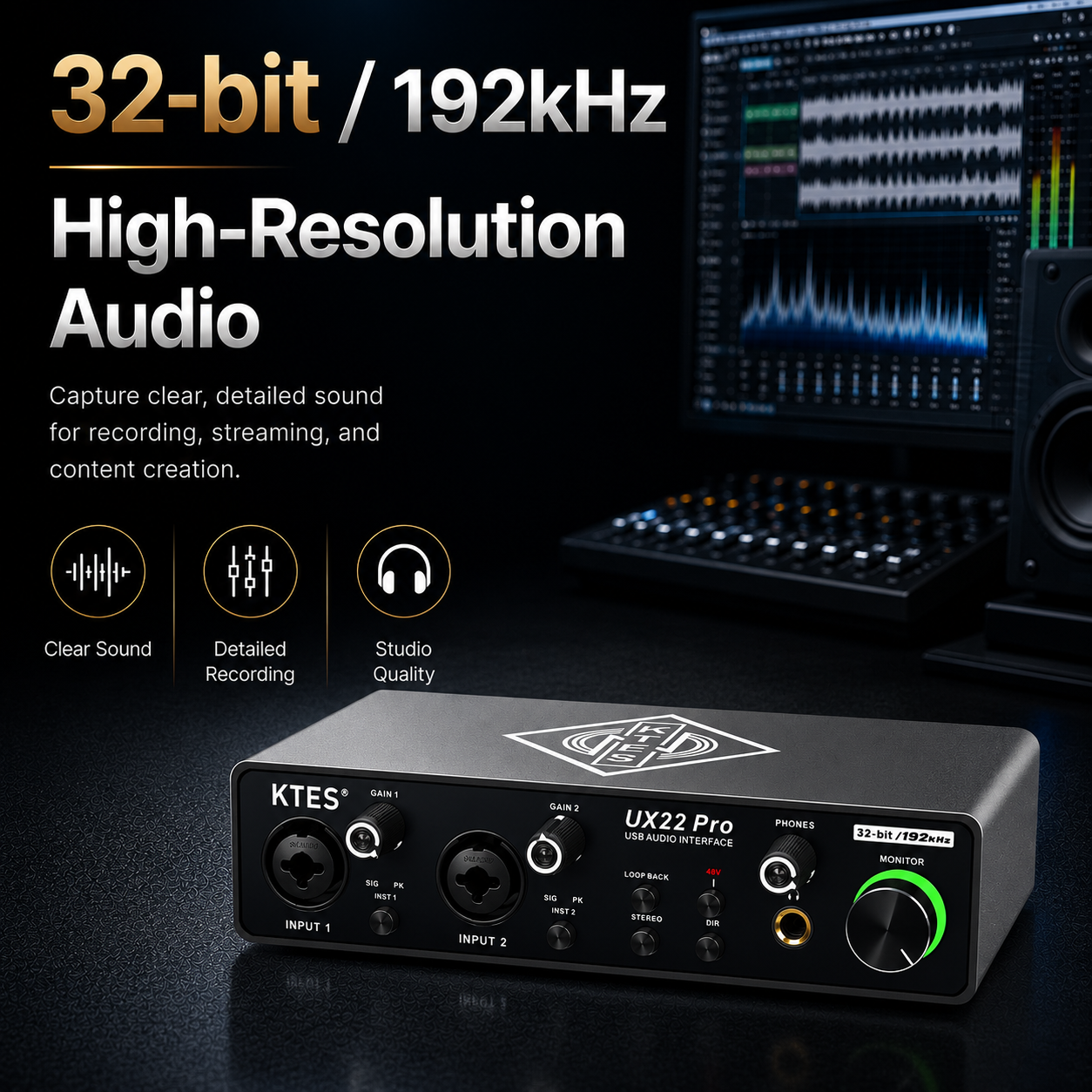 UX22 Pro Audio Interface 192kH - Music Audio Facebook avaliação e preço