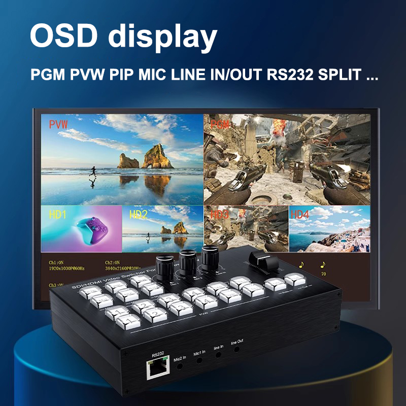 1080p 4 Channel HDMI Video Mix - Audio Mixer 4 Channel avaliação e preço