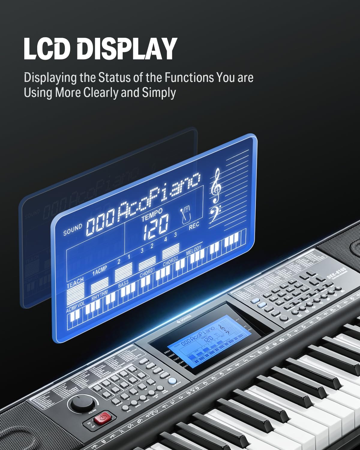 61-Key Electric Piano Keyboard - Keyboard Piano 61 Key avaliação e preço