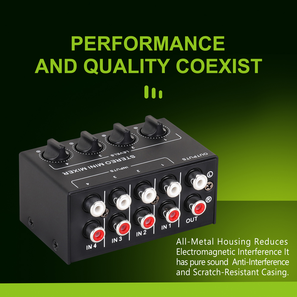 Professional Stereo 4 Channel  - Audio Mixer 4 Channel avaliação e preço