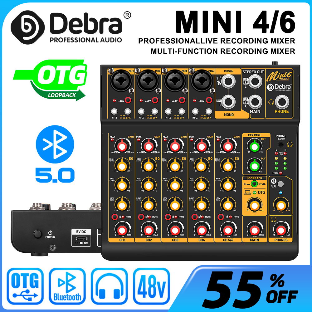 Mini6 6-Channel Audio Mixer, D - Audio Mixer 4 Channel avaliação e preço