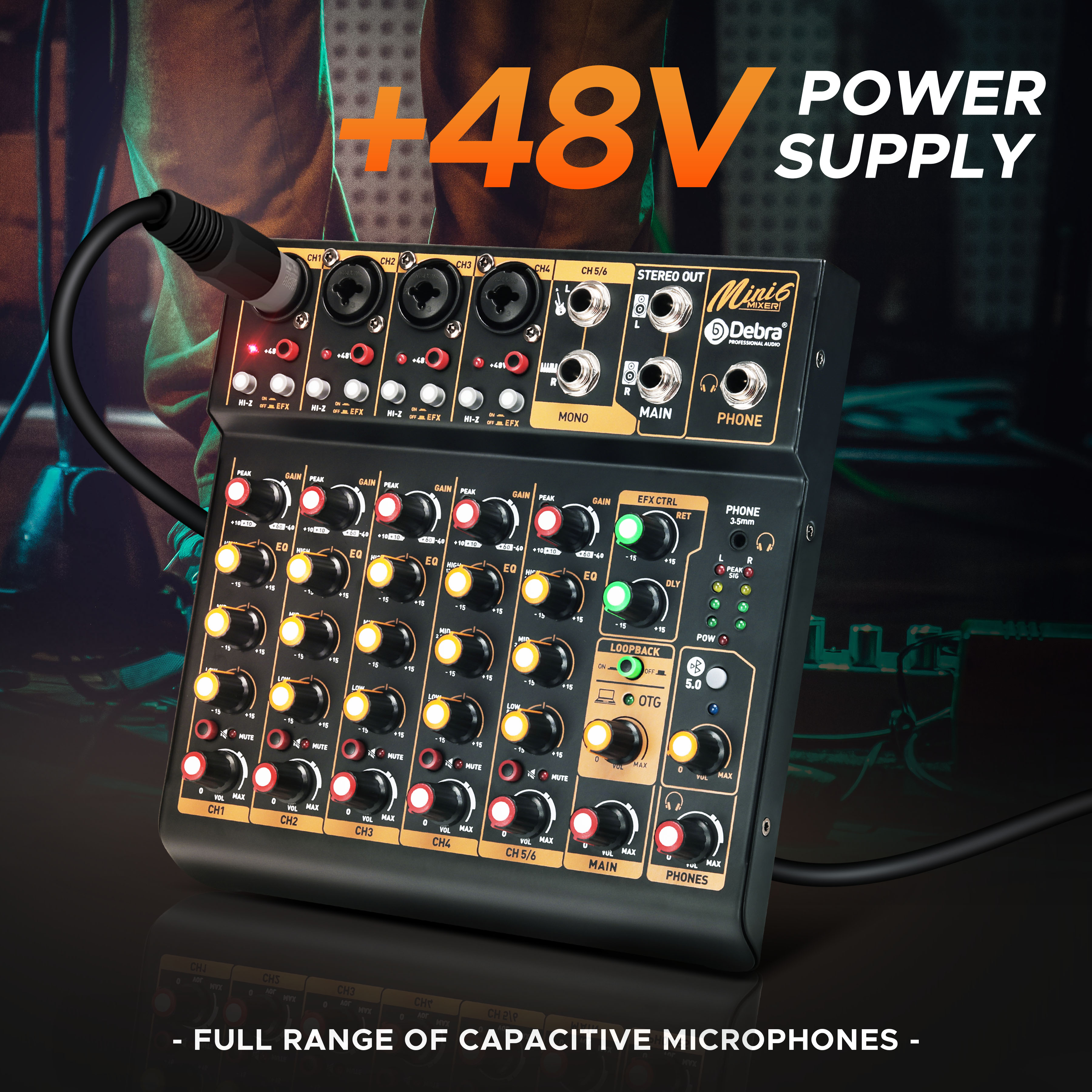 Mini6 6-Channel Audio Mixer, D - Audio Mixer 4 Channel avaliação e preço
