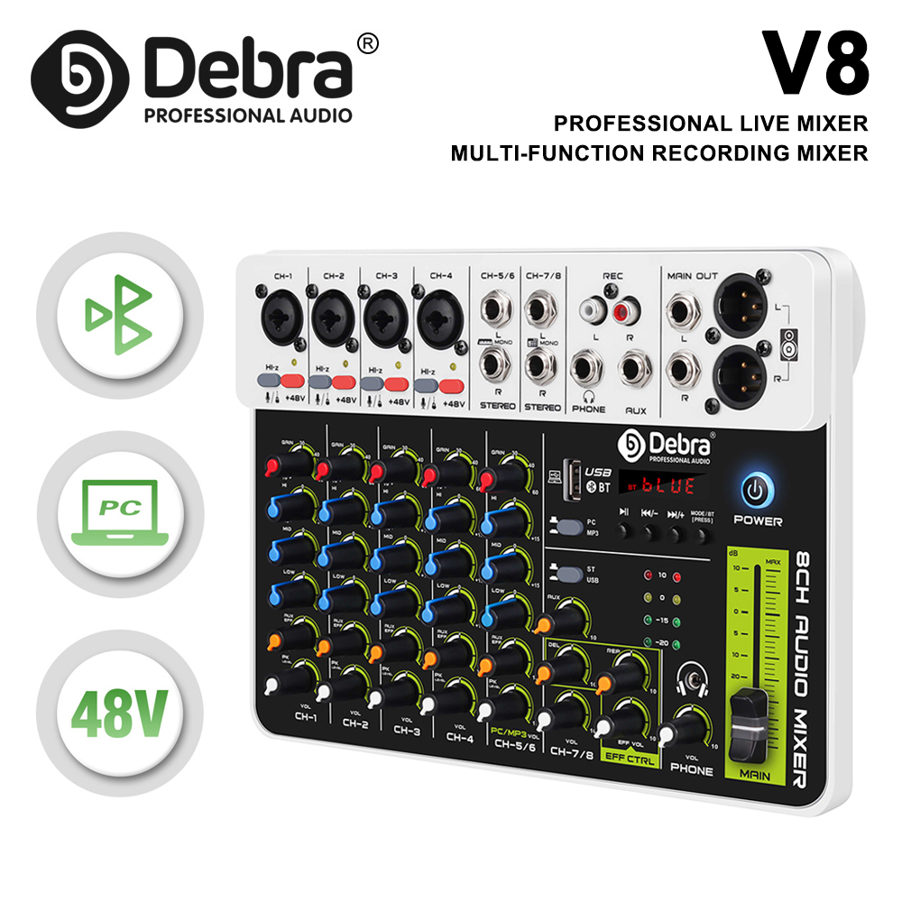 Debra V4/V8 Audio Interface Mi - Audio Mixer 4 Channel avaliação e preço