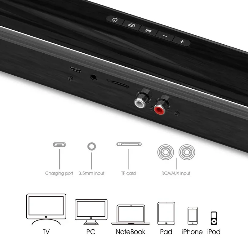 40W Wireless Bluetooth Soundba - Audio Music Visualizer Free avaliação e preço
