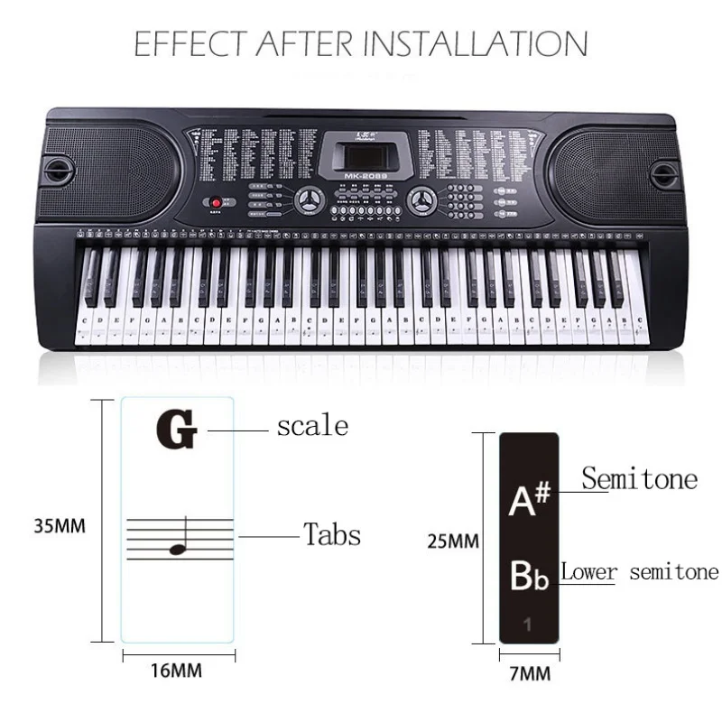 1PC Piano Training Stickers Fo - Keyboard Piano 61 Key avaliação e preço