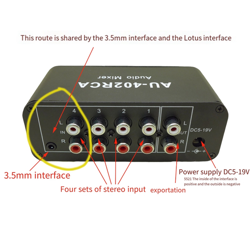 AU-402RCA Stereo Audio Mixer M - Audio Mixer 4 Channel avaliação e preço