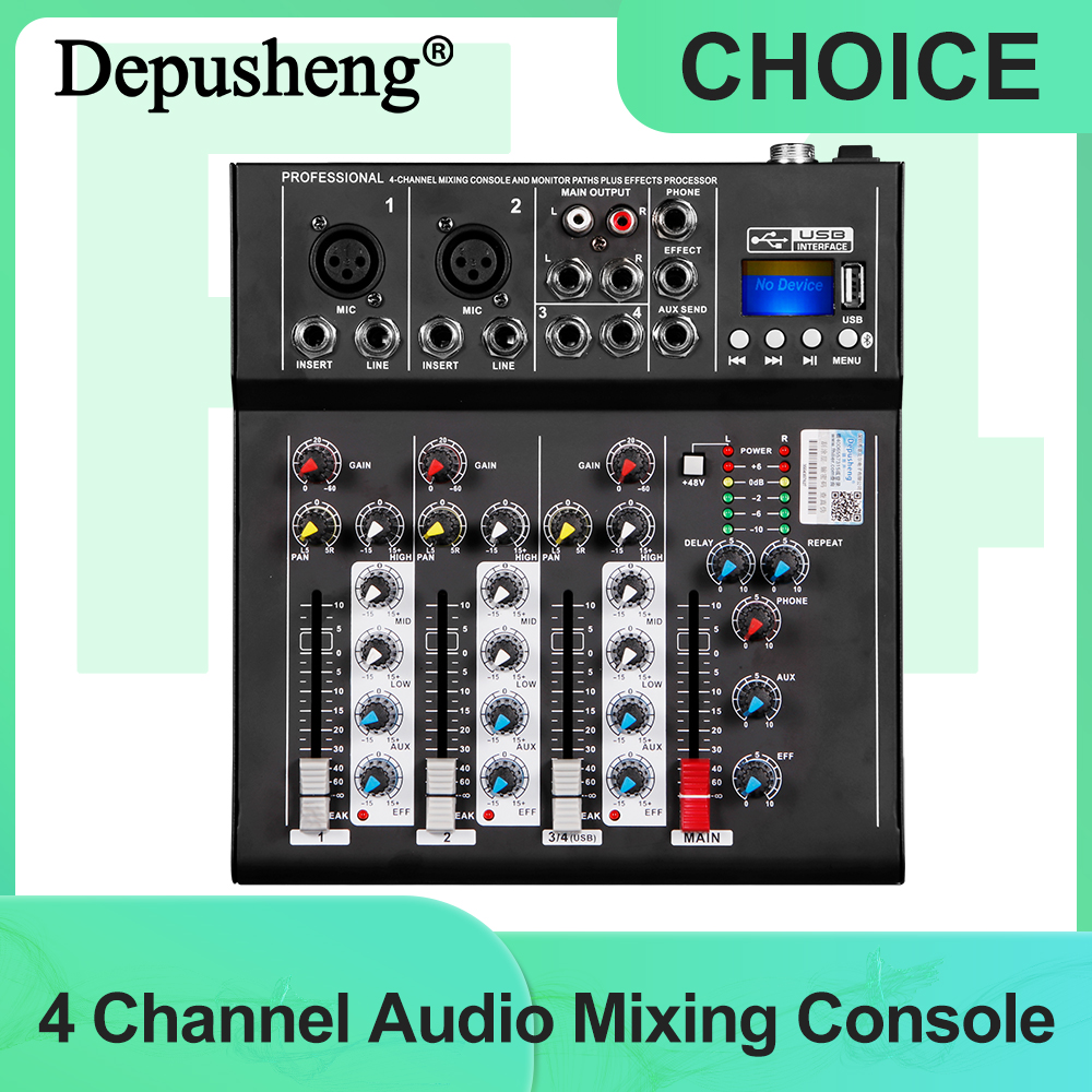 4 Channel DJ Sound Mixing Depu - Audio Mixer 4 Channel avaliação e preço