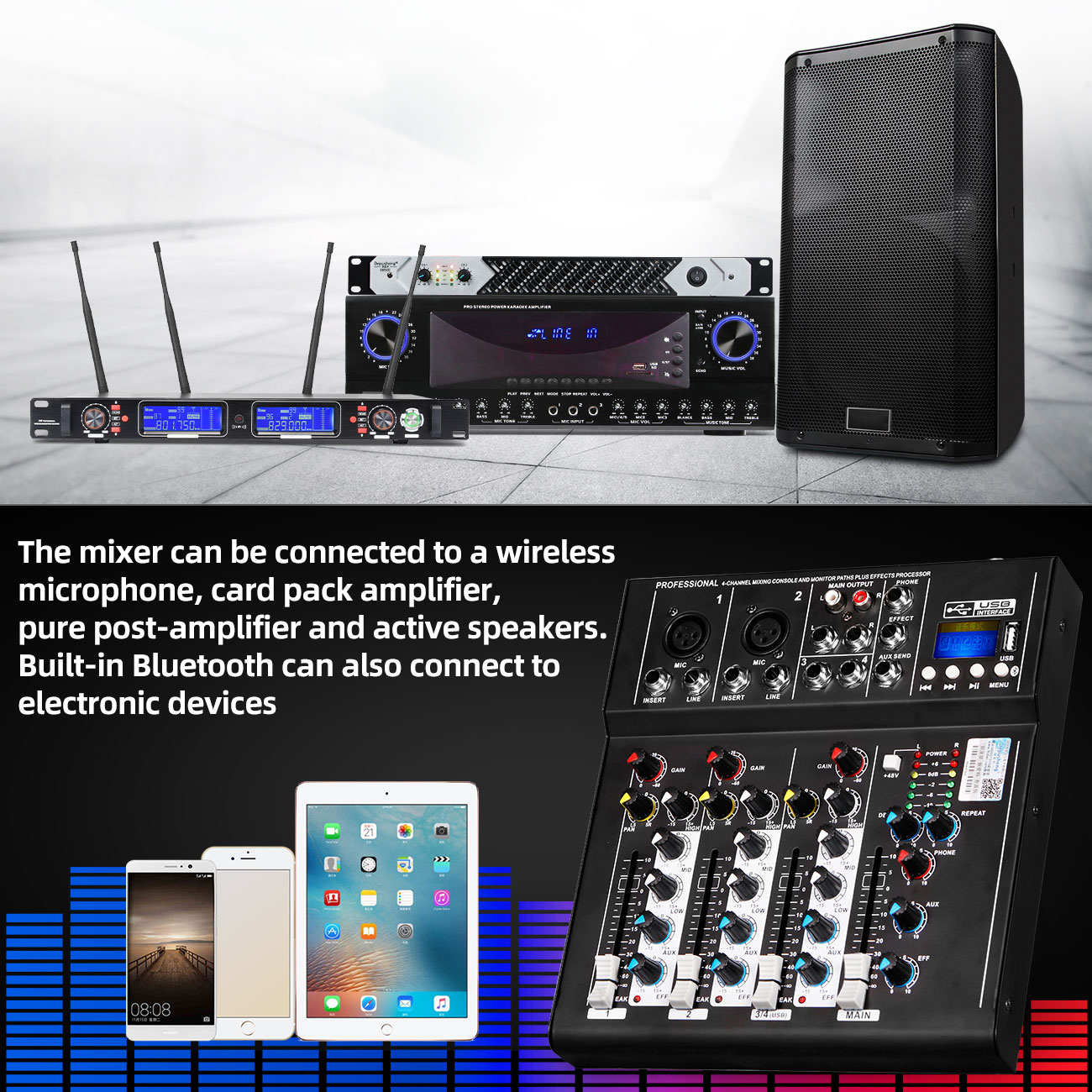 4 Channel DJ Sound Mixing Depu - Audio Mixer 4 Channel avaliação e preço
