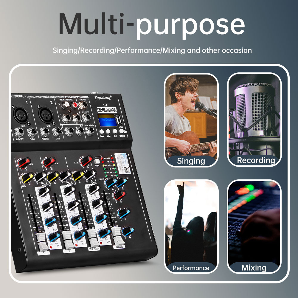 4 Channel DJ Sound Mixing Depu - Audio Mixer 4 Channel avaliação e preço