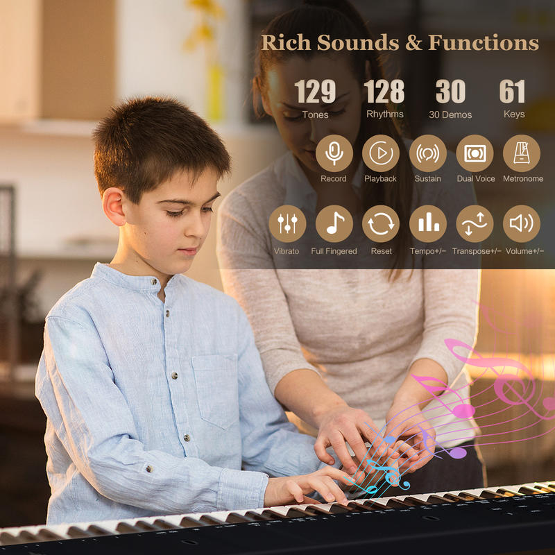 61-Key Portable Electronic Key - Keyboard Piano 61 Key avaliação e preço