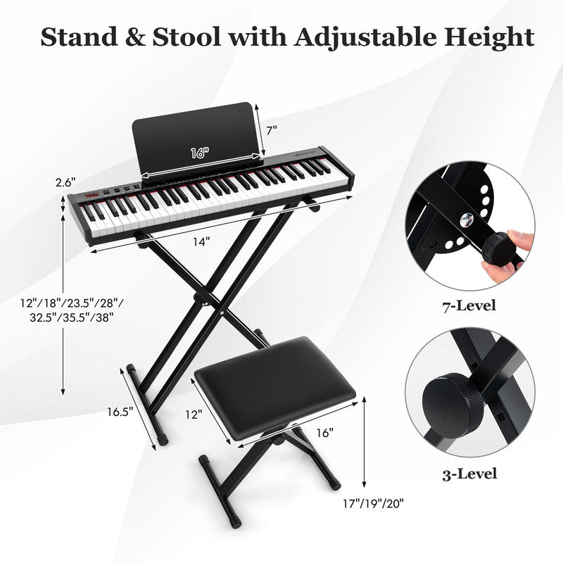 61-Key Portable Electronic Key - Keyboard Piano 61 Key avaliação e preço