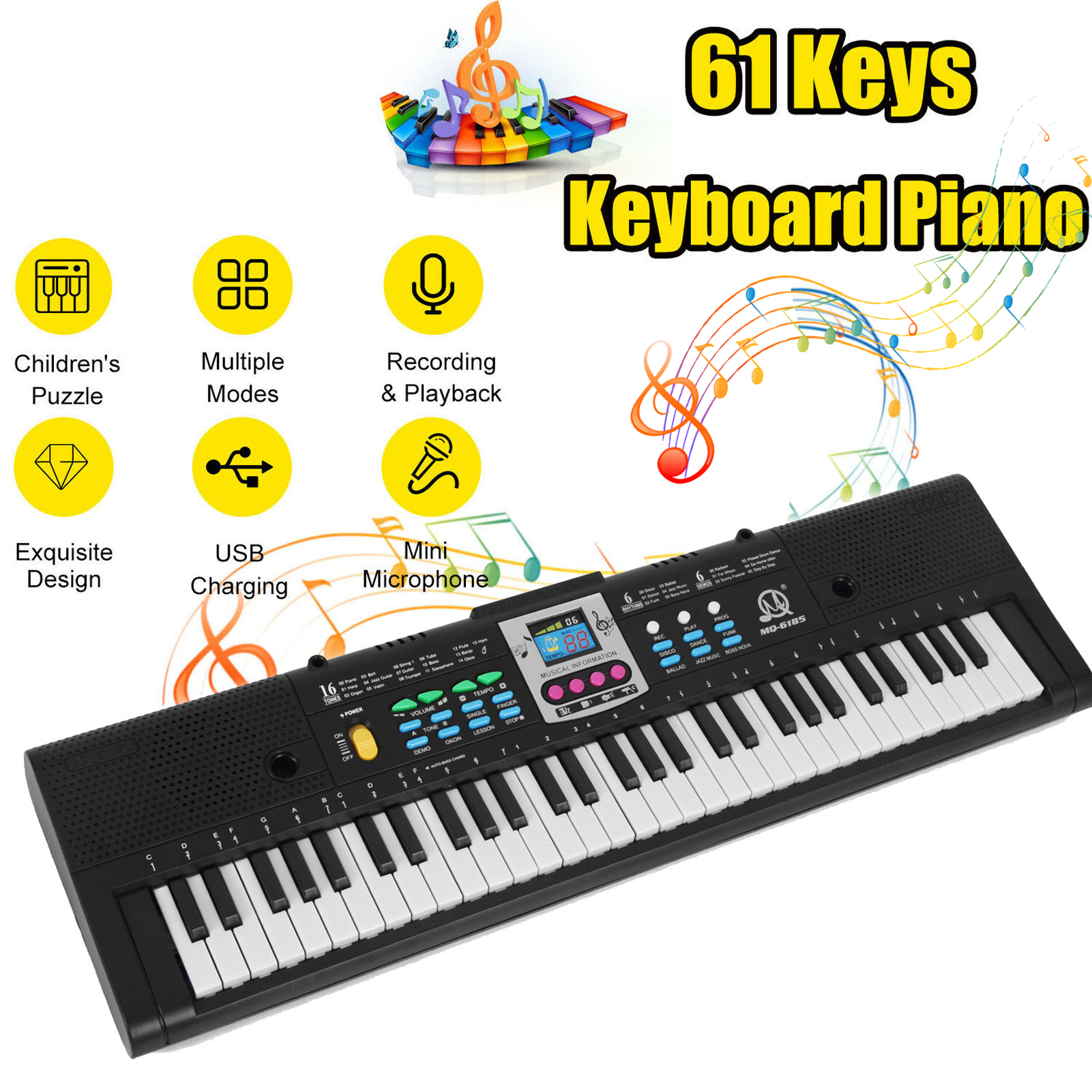 61 Keys Digital Music Electron - Keyboard Piano 61 Key avaliação e preço