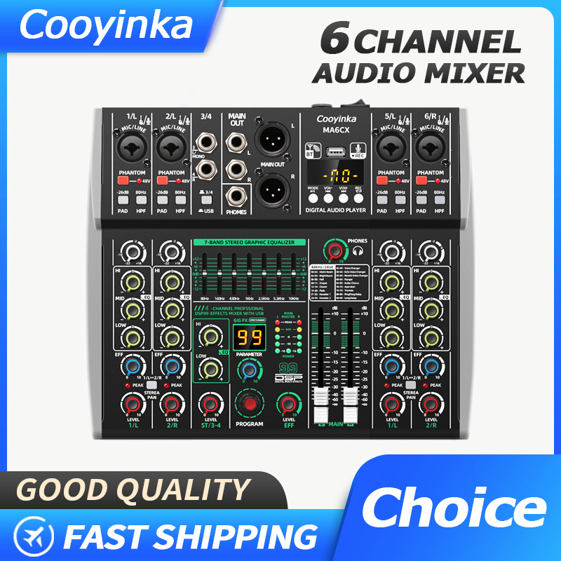 6 Channel Mixing Console 48V 9 - Audio Mixer 4 Channel avaliação e preço