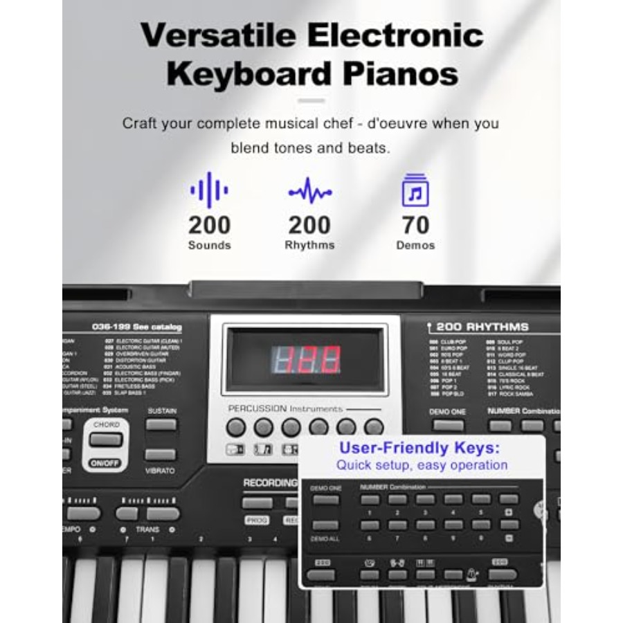 61-Key Electronic Keyboard Pia - Keyboard Piano 61 Key avaliação e preço