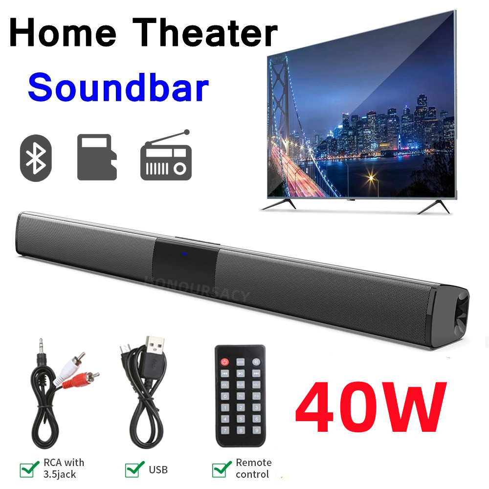 40W Soundbar TV Portable Bluet - Audio Music Visualizer Free avaliação e preço