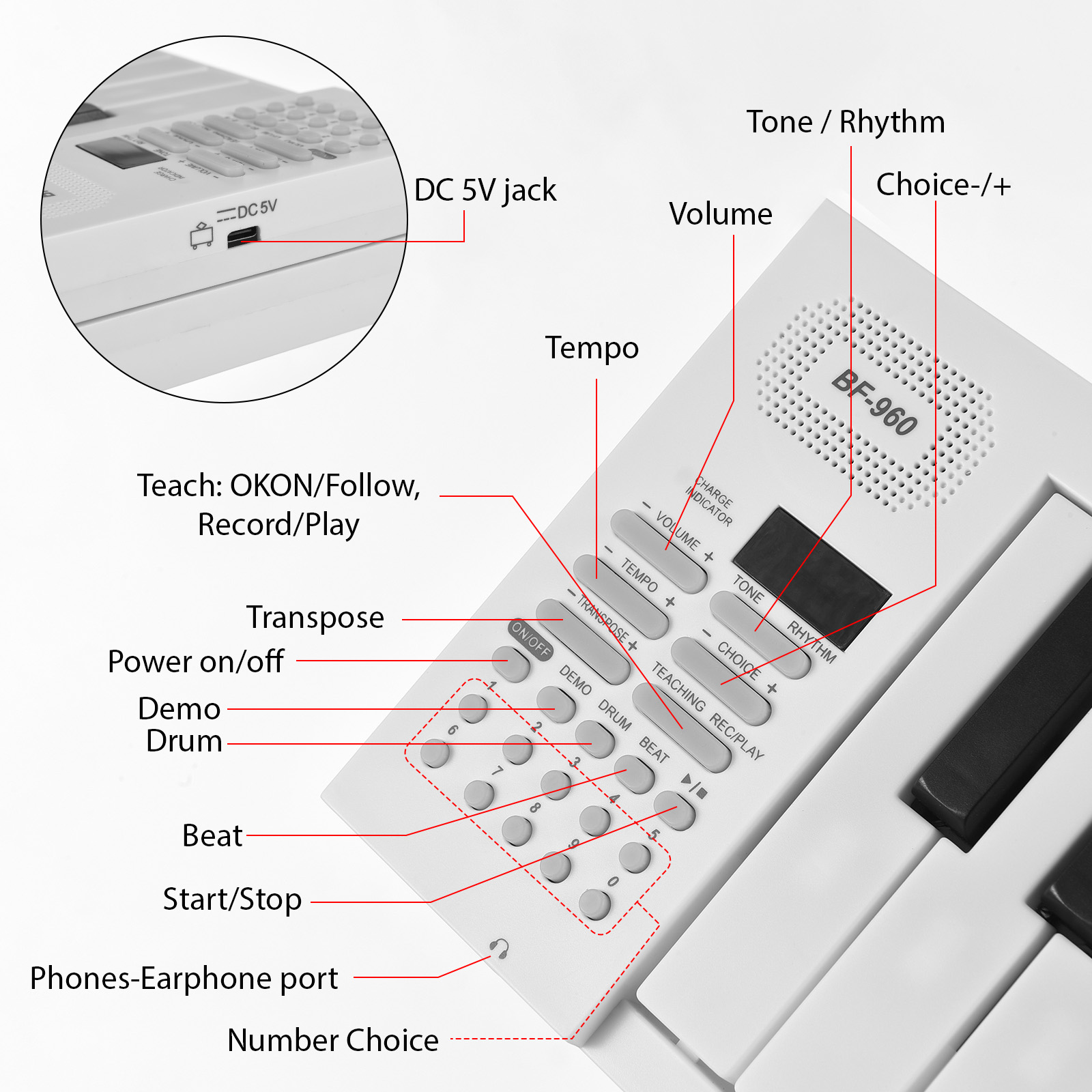 61-Key Foldable Electronic Pia - Keyboard Piano 61 Key avaliação e preço