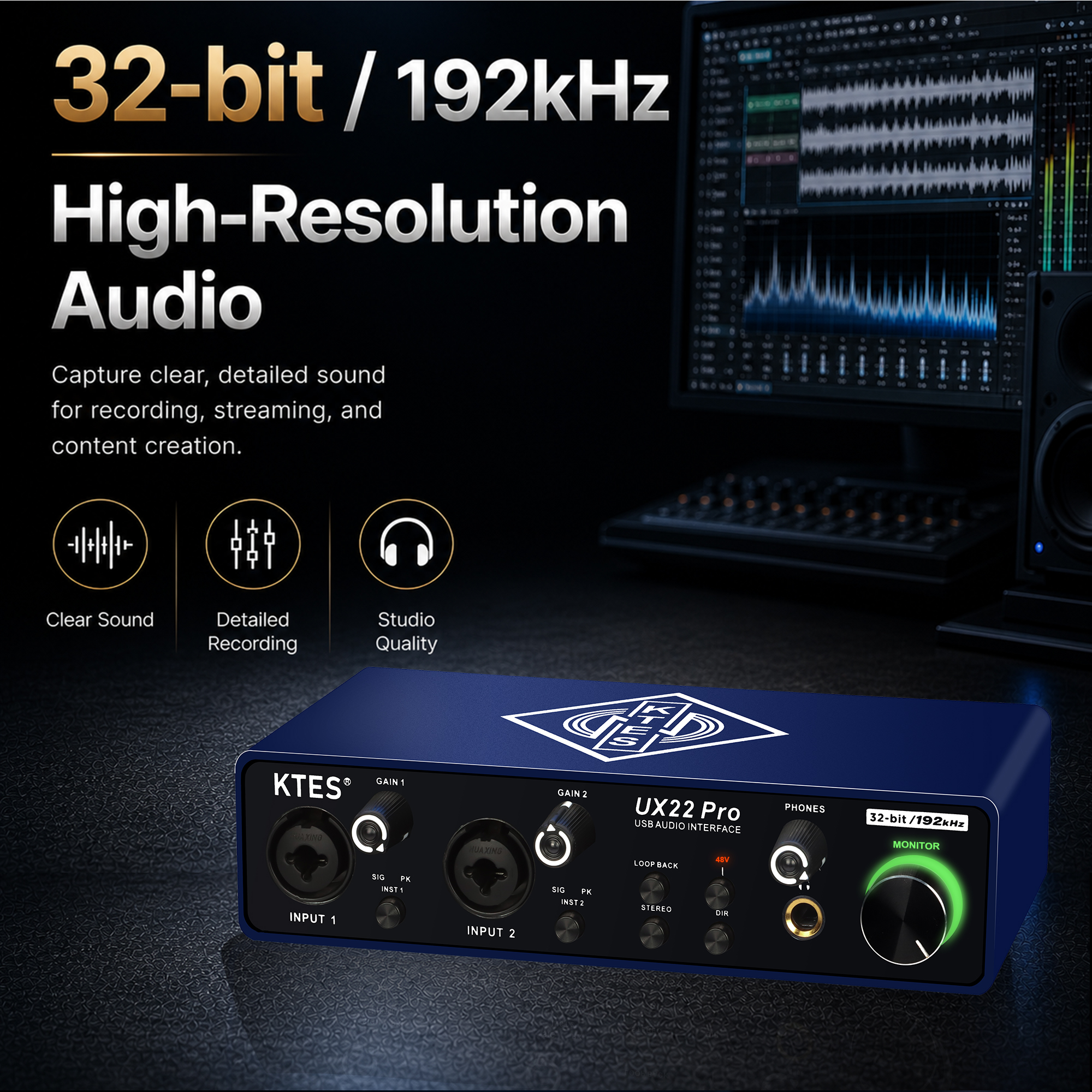 UX22 Pro Audio Interface 192kH - Music Audio Facebook avaliação e preço